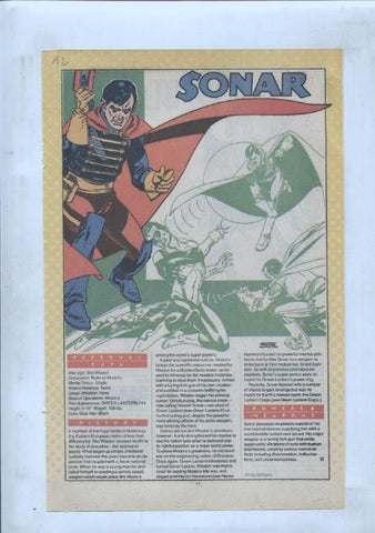 Ficha personaje DC Comics numero 092: Sonar y Son of Vulcan