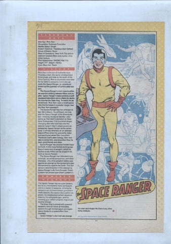 Ficha personaje DC Comics numero 094: The Space Ranger y Spanners Galaxy