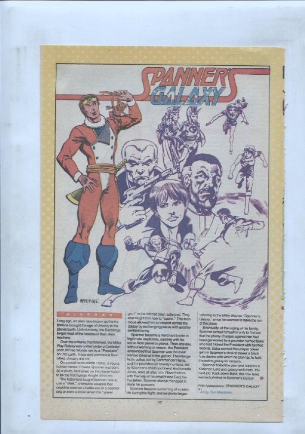 Ficha personaje DC Comics numero 094: The Space Ranger y Spanners Galaxy