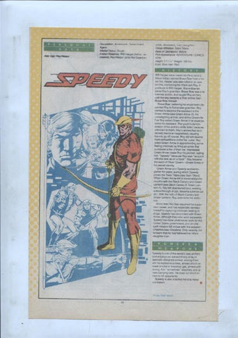 Ficha personaje DC Comics numero 096: Speedy y Speedy