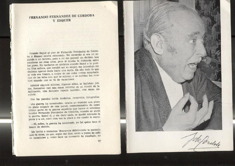 Entrevista con Fernando Fernandez de Cordoba y Esquer: foto + 12 paginas entrevista