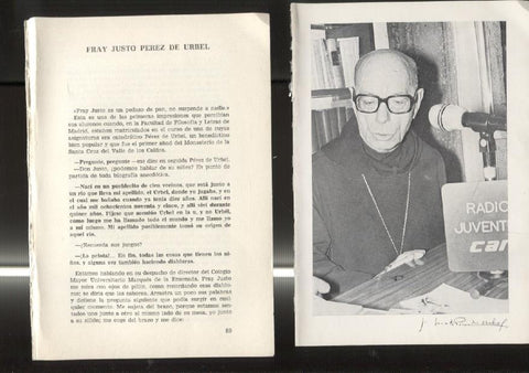 Entrevista con Fray Justo Perez de Urbel: foto + 12 paginas entrevista
