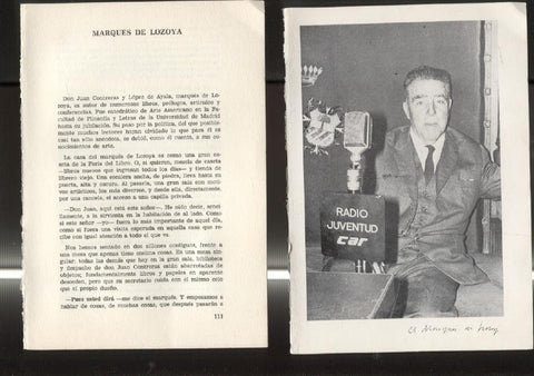 Entrevista con Marques de Lozoya: foto + 17 paginas entrevista