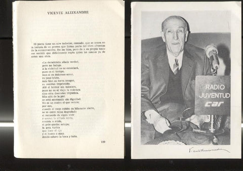 Entrevista con Vicente Aleixandre: foto + 11 paginas entrevista