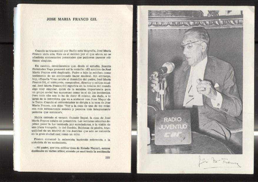 Entrevista con Jose Maria Franco Gil: foto + 14 paginas entrevista