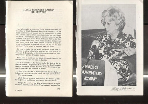 Entrevista con Maria Fernanda Ladron de Guevara: foto + 13 paginas entrevista