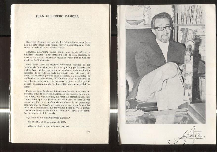 Entrevista con Juan Guerrero Zamora: foto + 11 paginas entrevista