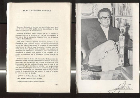 Entrevista con Juan Guerrero Zamora: foto + 11 paginas entrevista