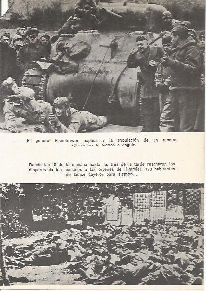 LAMINA 25322: El general Eisenhower dando ordenes y bombardeo de Lidice