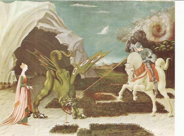 LAMINA 25275: San Jorge y el dragon, por P. Uccello