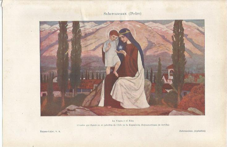 LAMINA ESPASA 37097: La Virgen y el Niño, por P. Subercaseaux