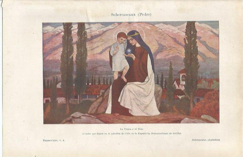 LAMINA ESPASA 37097: La Virgen y el Niño, por P. Subercaseaux