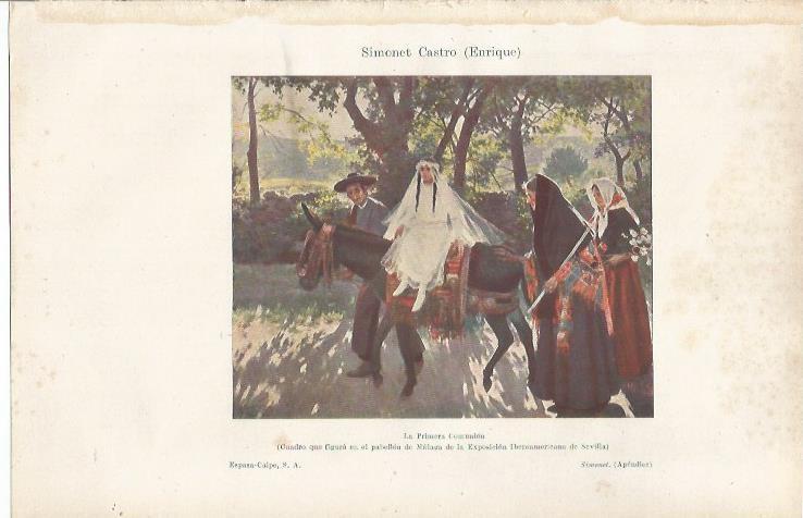 LAMINA ESPASA 37076: La Primera Comunion, por Enrique Simonet Castro