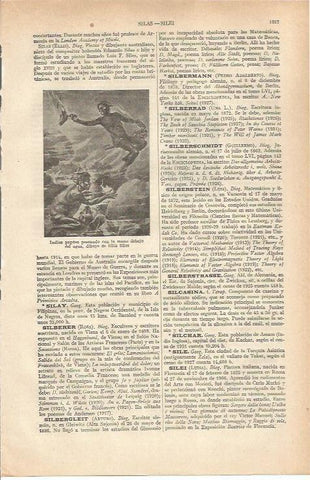 LAMINA ESPASA 37074: Indios papues pescando, dibujo de Ellis Silas