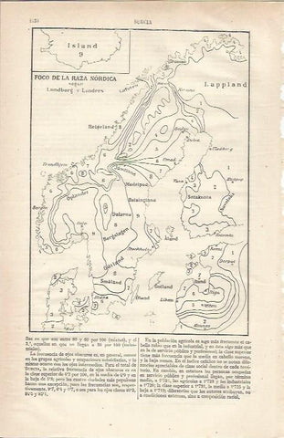 LAMINA ESPASA 37100: Mapa de la raza nordica