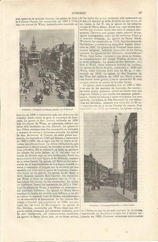LAMINA ESPASA 37119: Templo de Santa Maria en Londres