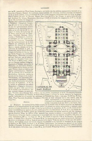 LAMINA ESPASA 37116: Plano de la Catedral de San Pablo en Londres