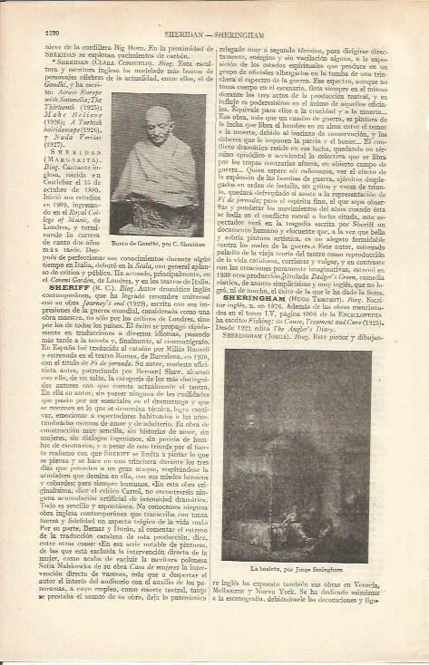 LAMINA ESPASA 37067: Busto de Gandhi, por C. Sheridan