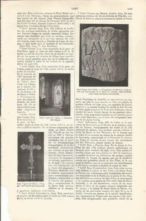 LAMINA ESPASA 37024: Miliario romano de Sant Cugat del Valles, Barcelona