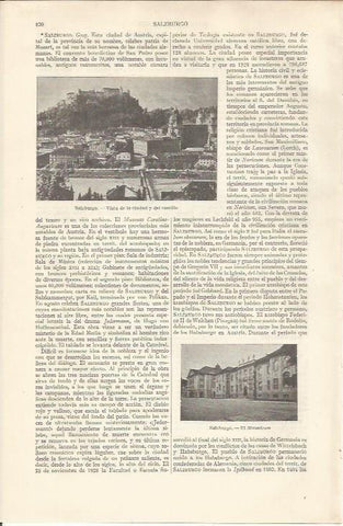 LAMINA ESPASA 37012: Ciudad y Castillo de Salzburgo, Austria