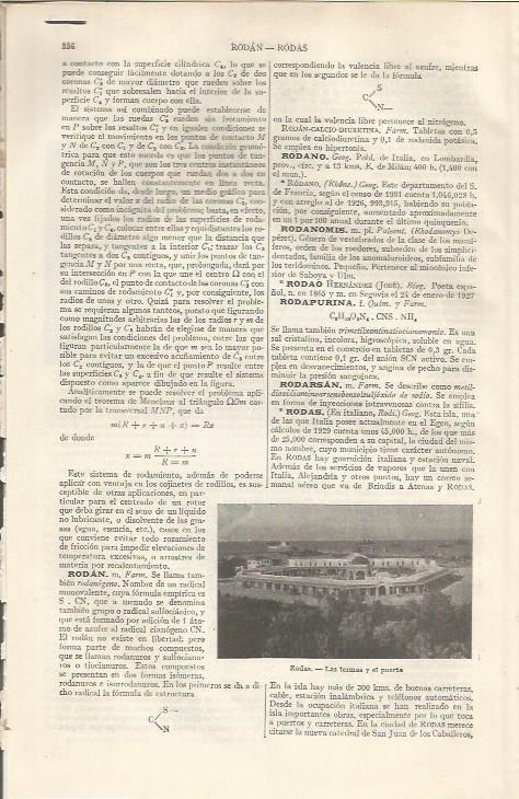 LAMINA ESPASA 37052: Termas y puerto de Rodas, Grecia