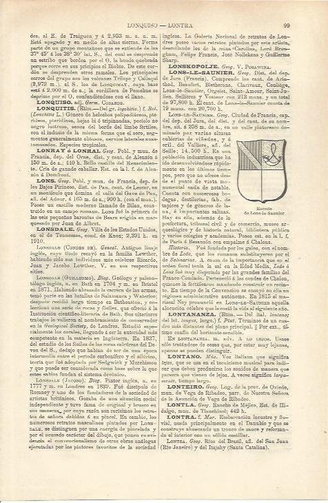 LAMINA ESPASA 37134: Escudo de Lons-le-Saunier