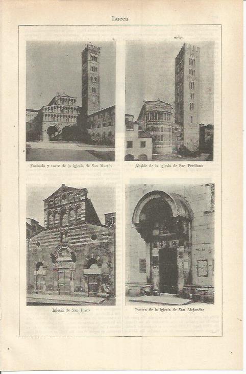 LAMINA ESPASA 37223: Iglesias de Lucca, Italia