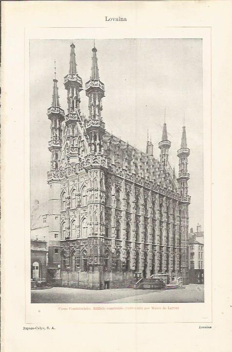 LAMINA ESPASA 37207: Ayuntamiento de Lovaina, Belgica