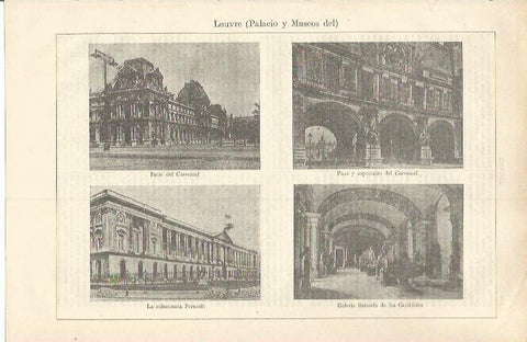 LAMINA ESPASA 37200: Patio y galerias del Louvre, Paris