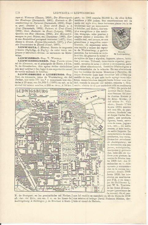 LAMINA ESPASA 37248: Plano de Ludwigsburg, Alemania