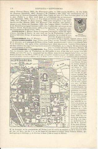 LAMINA ESPASA 37248: Plano de Ludwigsburg, Alemania