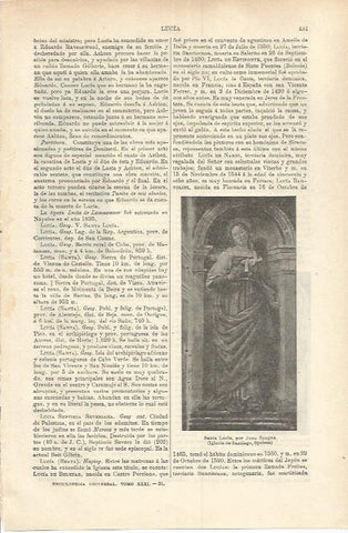 LAMINA ESPASA 37236: Santa Lucia, por Juan Spagna