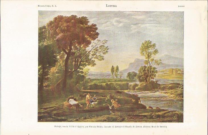 LAMINA ESPASA 37156: Paisaje con la huida a Egipto, por Claudio Gellee