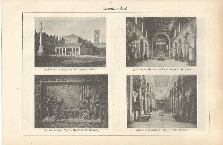 LAMINA ESPASA 37163: Iglesias dedicadas a San Lorenzo en Roma y Florencia