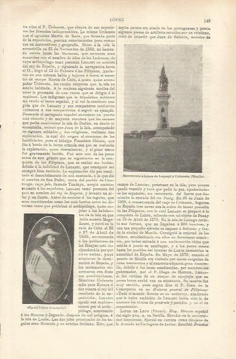 LAMINA ESPASA 37141: Monumento a Lopez de Legazpi en Manila