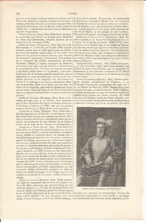 LAMINA ESPASA 37140: Miguel Lopez de Legazpi, por Juan Luna
