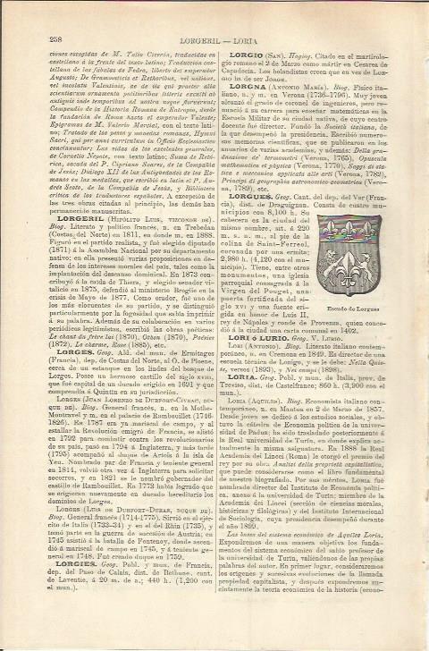 LAMINA ESPASA 37172: Escudo de Lorgues, Francia