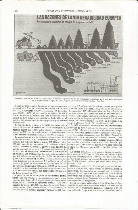 LAMINA ESPASA 36829: Porcentaje del consumo de energia en Europa