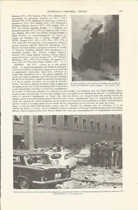 LAMINA ESPASA 36840: Calle Claudio Coello despues del atentado contra Carrero Blanco