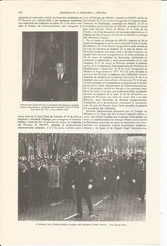 LAMINA ESPASA 36842: Carlos Arias Navarro y Juan Carlos de Borbon en el entierro de Carrero Blanco