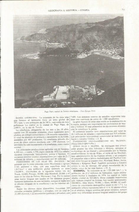 LAMINA ESPASA 36853: Vista de Pago Pago en Somoa