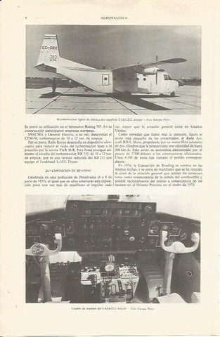 LAMINA ESPASA 36754: Biturreactor y cuadro de mandos del CASA-212