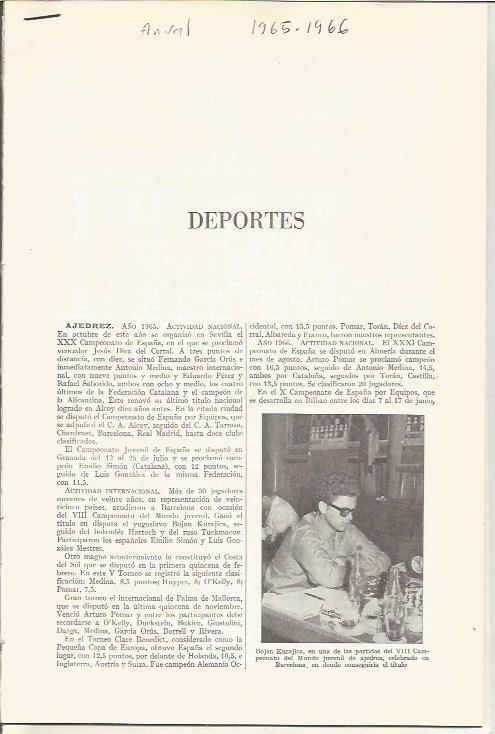 LAMINA ESPASA 36748: Deportes 1965-1966. Entrada completa