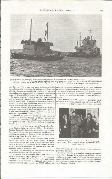 LAMINA ESPASA 36872: Remolque de la balsa Acali en Las Palmas de Gran Canaria