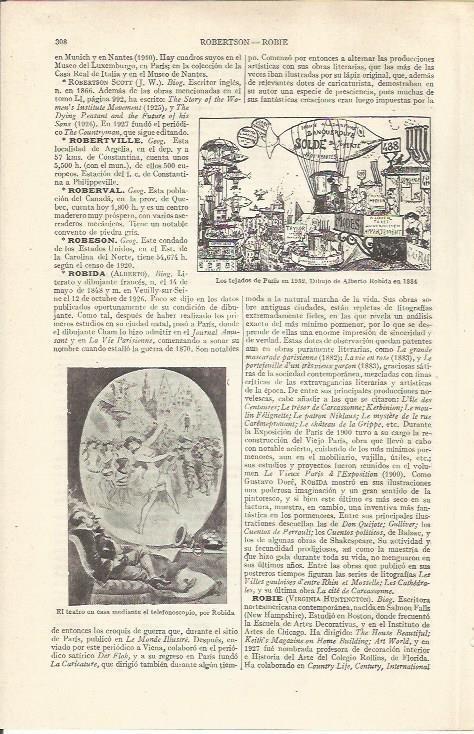 LAMINA ESPASA 36966: Los tejados de Paris en 1952m dibujo de A. Robida