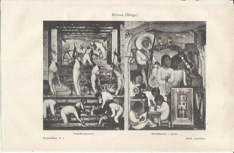 LAMINA ESPASA 36964: Trapiche azucarero y Electrificacion y cultura, por Diego Rivera