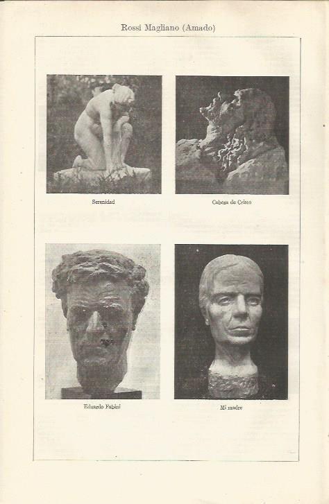 LAMINA ESPASA 36982: Serenidad, Mi Madre, Eduardo Fabini y Cabeza de Cristo, por Amado Rossi Magliano