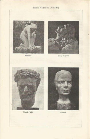 LAMINA ESPASA 36982: Serenidad, Mi Madre, Eduardo Fabini y Cabeza de Cristo, por Amado Rossi Magliano