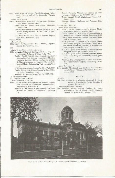 LAMINA ESPASA 36902: Museo Balaguer en Vilanova i la Geltru, Barcelona