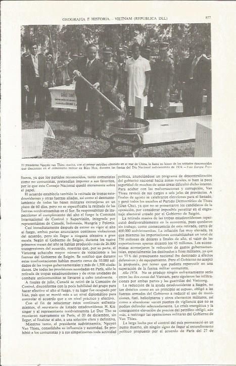 LAMINA ESPASA 36882: El presidente de Vietnam en el Dia Nacional de Vietnam del Sur